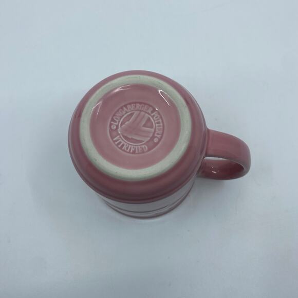 Longaberger Pottery Mug Coffee Cup Pink perfect condition - Picture 4 of 4